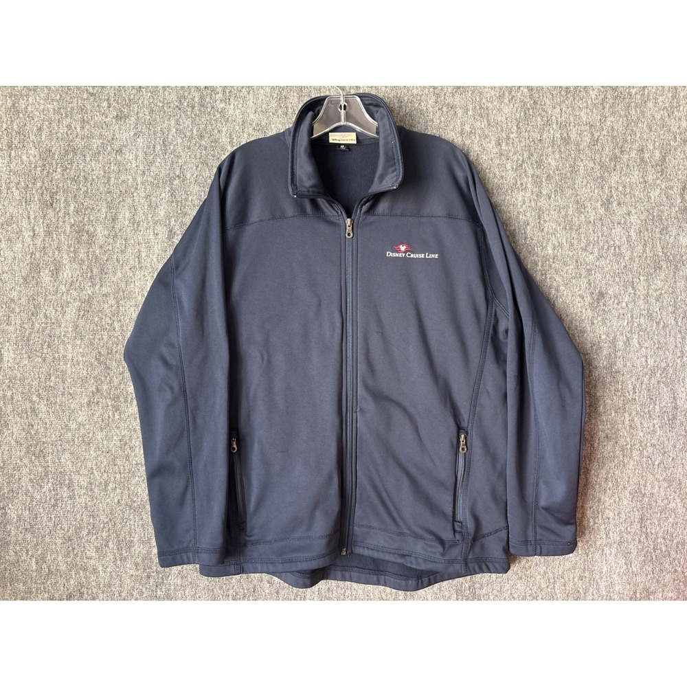 Disney Cruise Line Mens Navy Blue Softshell Full Zip Fleece Lined Jacket Size M